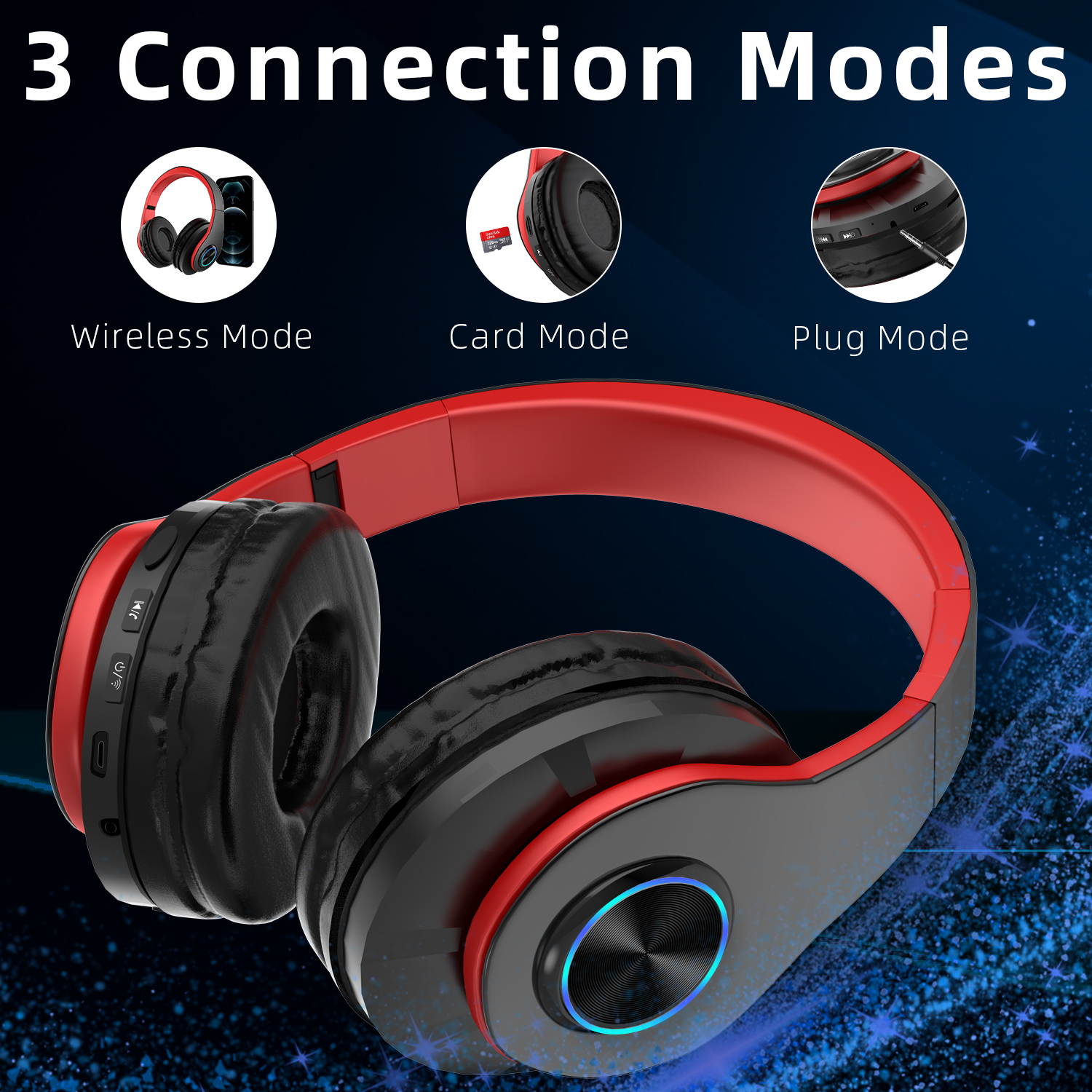 Donwell  For PS5 PS4 Xbox One PC Microphone Wireless Pro Gaming Headset With Mic  Foldable Headphones Wireless Headset Over Ear Noise Reduction Earphone Stereo