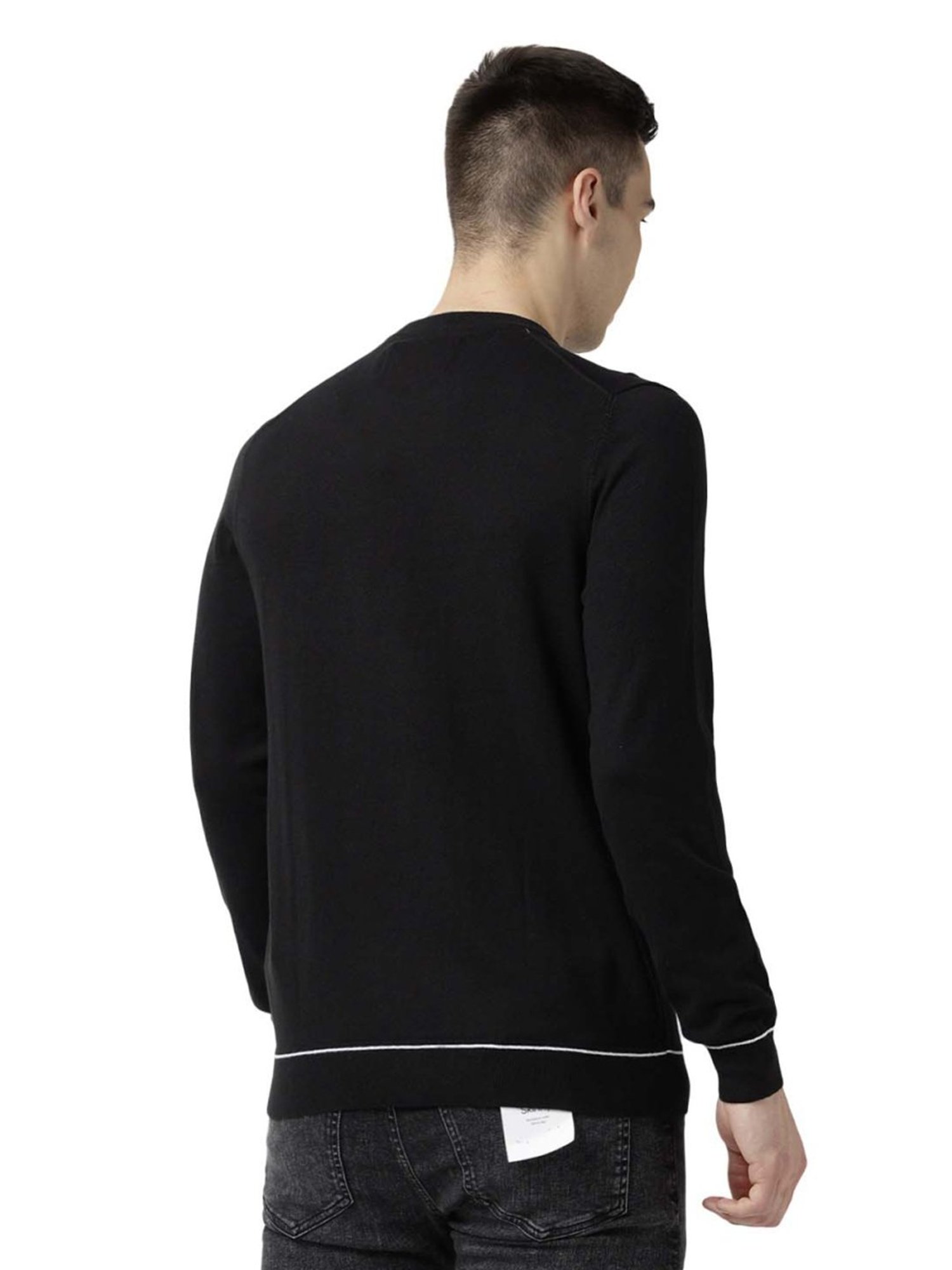 Calvin Klein Jeans Black Embroidery Regular Fit Sweater