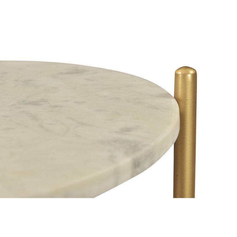 Contemporary 3-Tier Marble Accent Table White - Treasure Trove