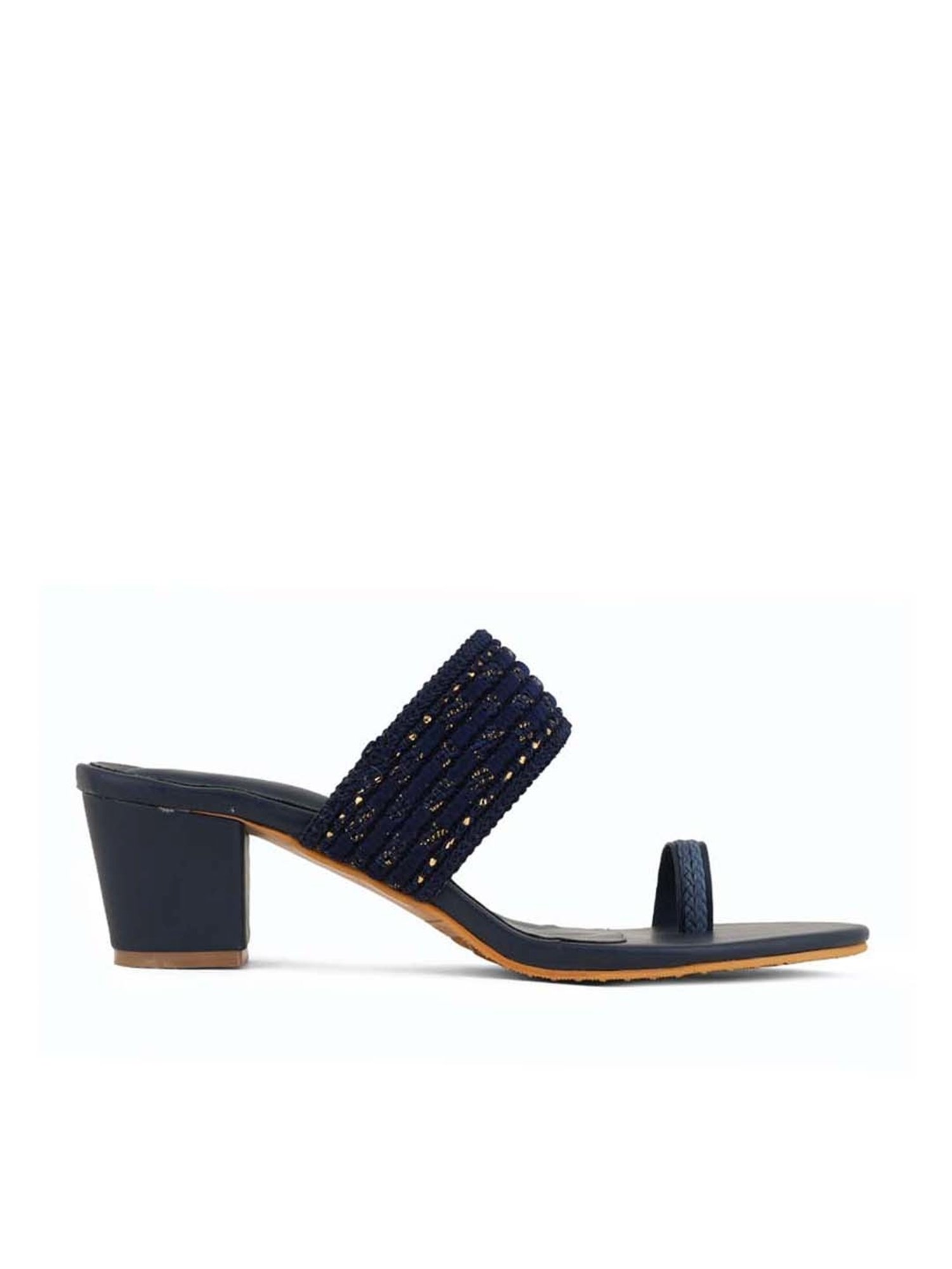 Scentra Women's Navy Toe Ring Sandals
