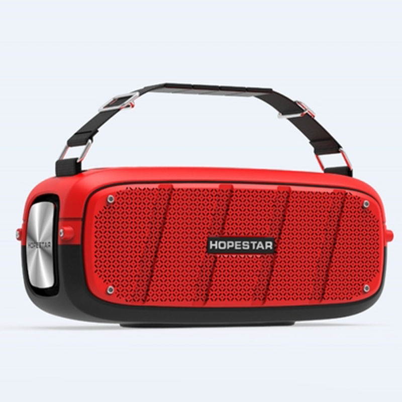HOPESTAR-A20 55W 6000mAh battery bluetooth Speakers Equipped with microphone Super Bass Stereo with Strap FM Radio Aux TF USB  Subwoofer Music Player Sound System Boombox  Charging Mobile Devices-Red