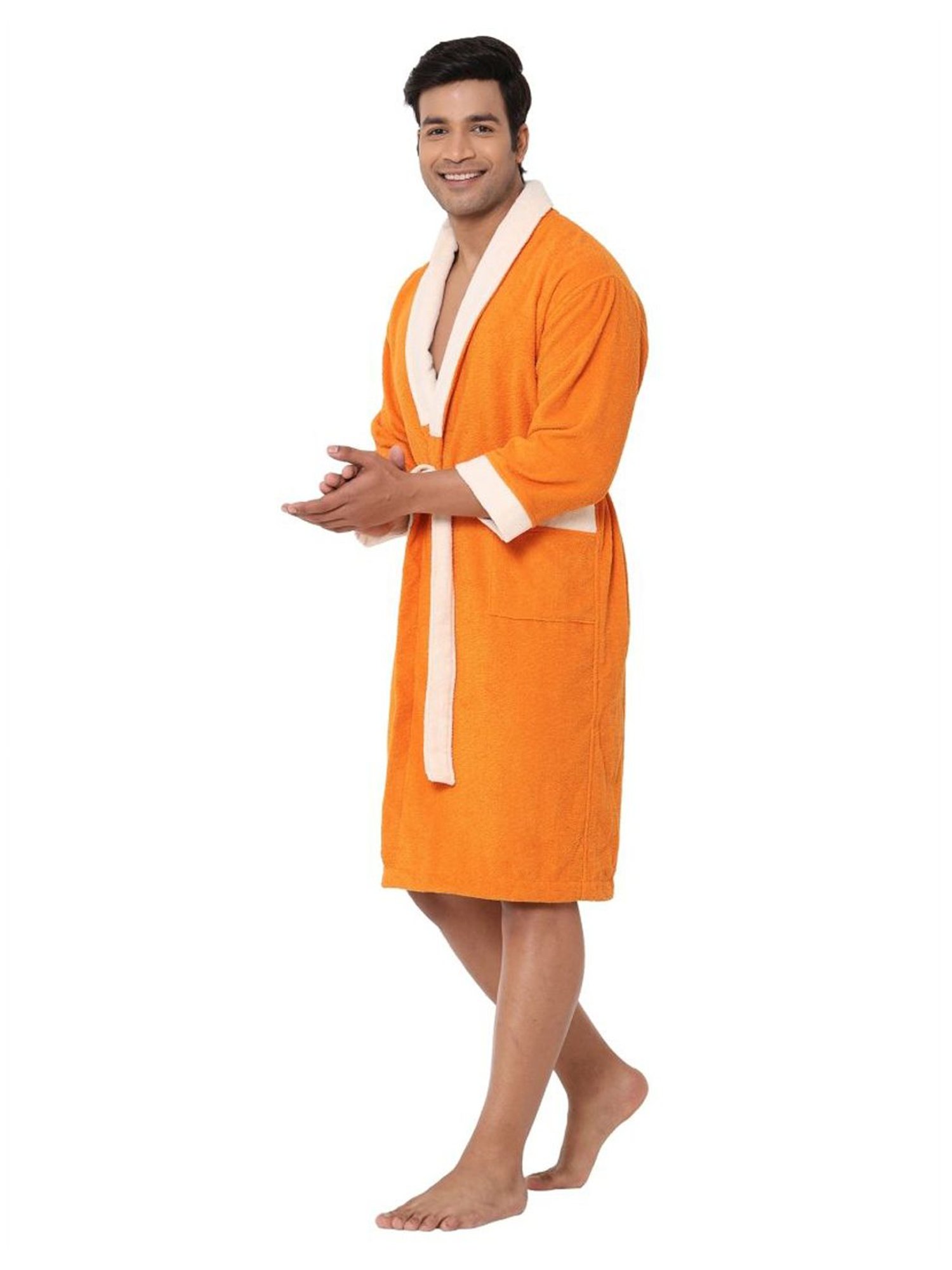 Spaces CLOUDZ Orange Cotton 300 GSM Bathrobes - Set of 1