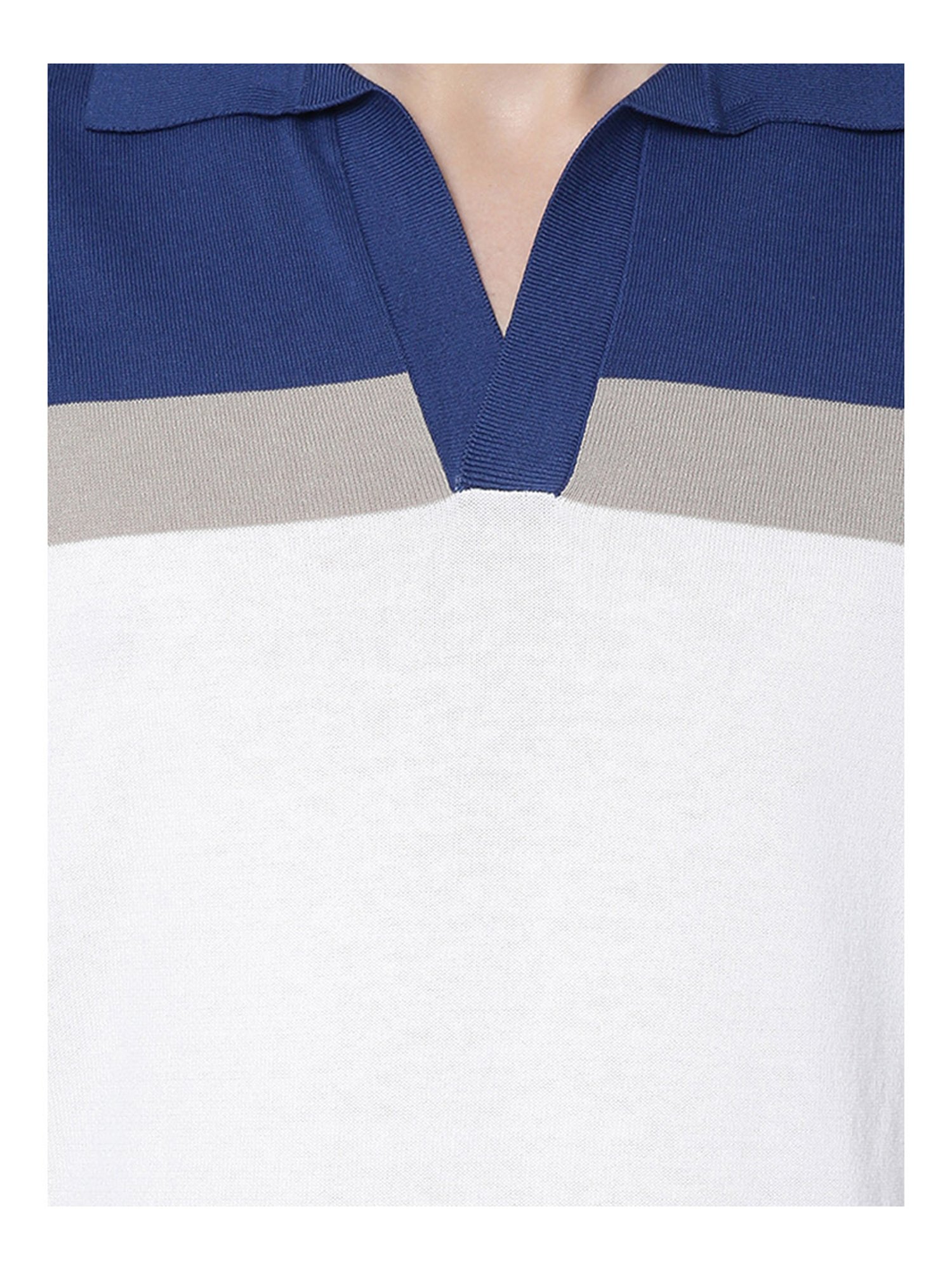 Antony Morato Blue & White Colour-Block Polo T-Shirt