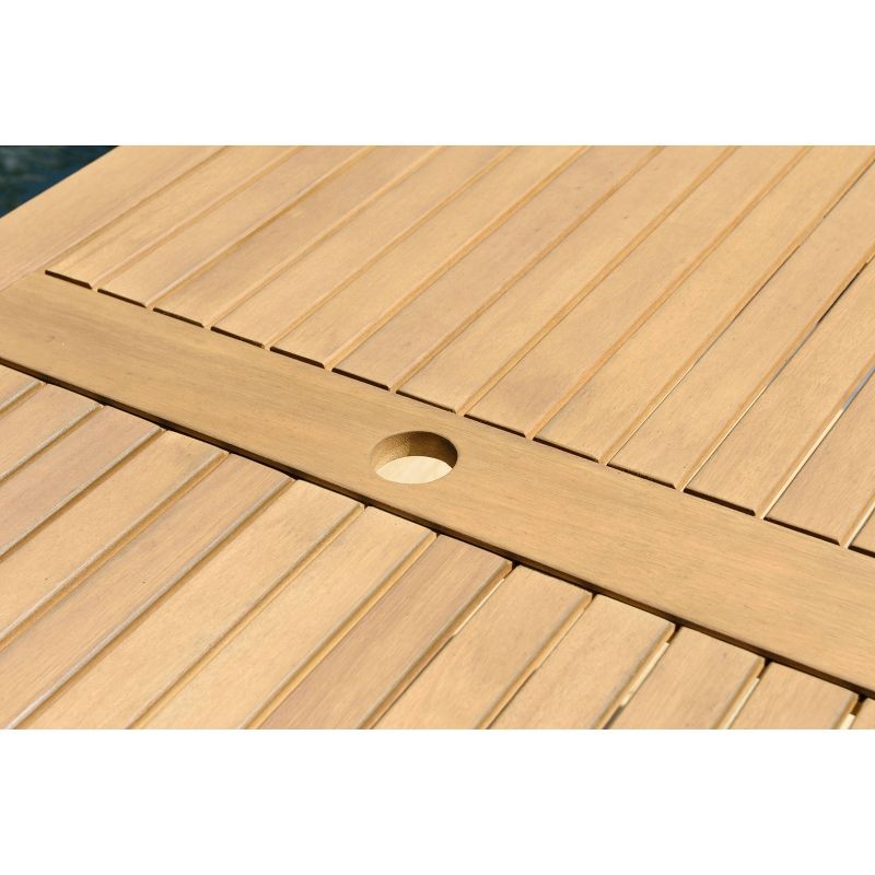 Snettisham 7pc Patio Dining Set with Rectangular Table with Teak Finish - Amazonia