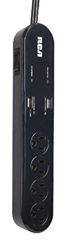 RCA PS42R 450 Joule 4 Outlet and 2 USB Outlet Surge Protector