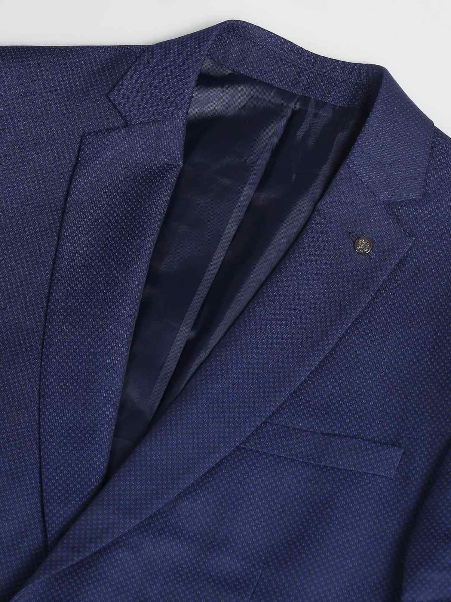 Arrow Navy Slim Fit Self Pattern Three Piece Suits