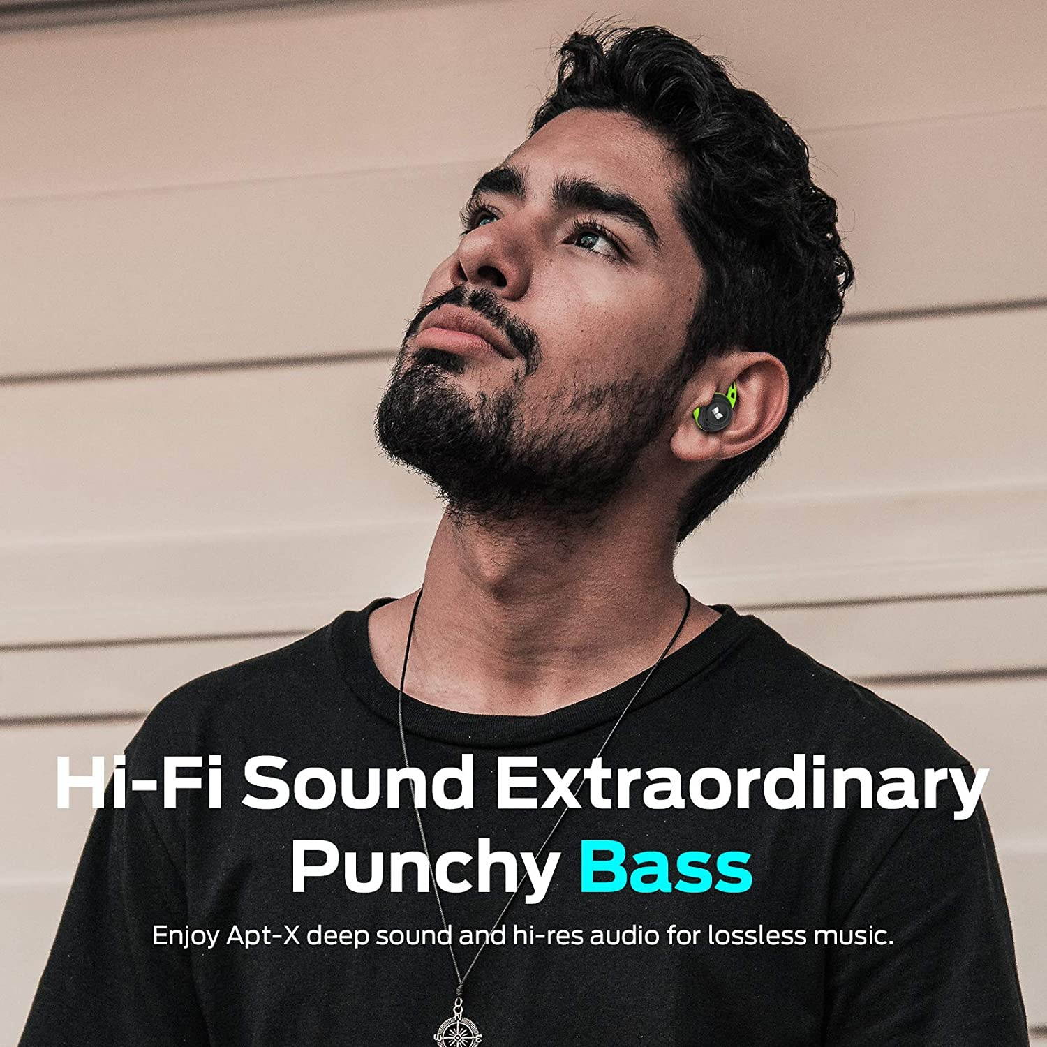 Monster Isport Champion True Wireless Earbuds,Bluetooth 5.0 Headphones with aptX Deep Bass,CVC 8.0 Noise Cancellation, IPX8 Waterproof,Type C Quick Charge Earphones for iPhones and Android