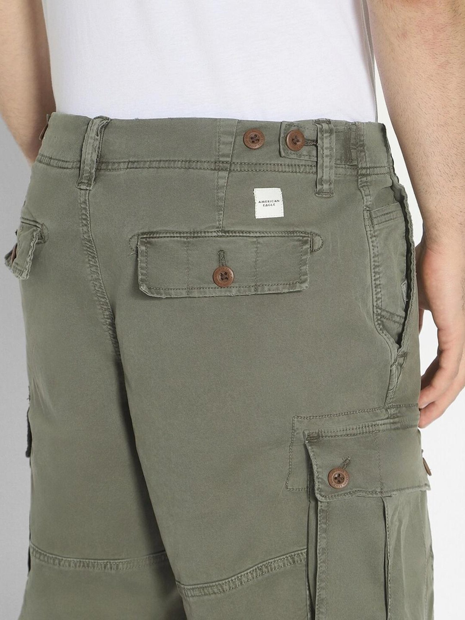 American Eagle Outfitters Olive Regular Fit Cargo Shorts