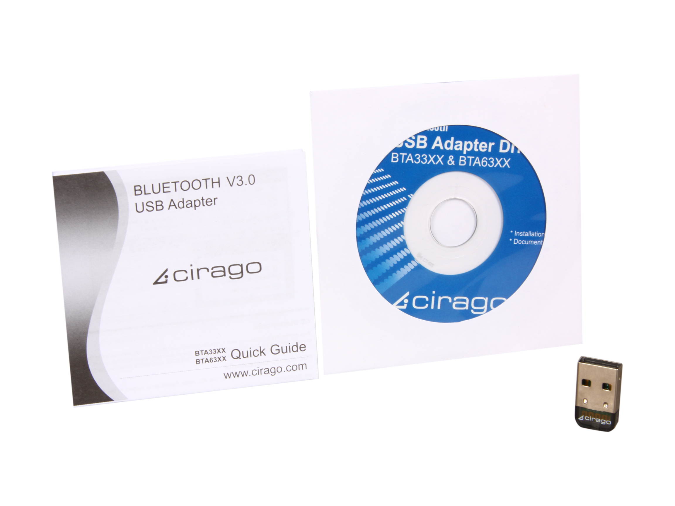 cirago BTA3310 USB 2.0 Micro Bluetooth 3.0 EDR Adapter
