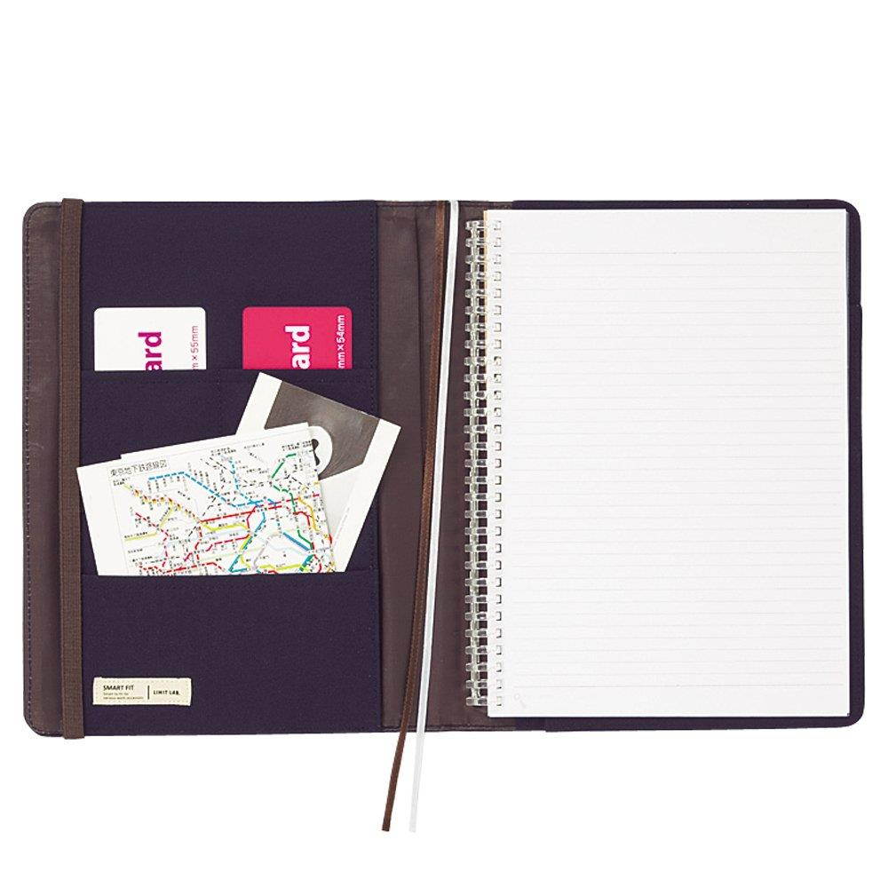LIHIT LAB. Refillable Notebook with Cover, Journal Cover, Navy, B5, 9.9 x 7 x 1.5 inches (N1627-11)