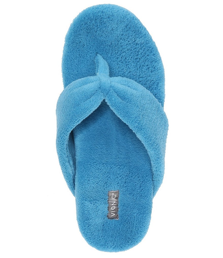 Vionic Lydia Washable Plush Terry Cloth Thong Slippers