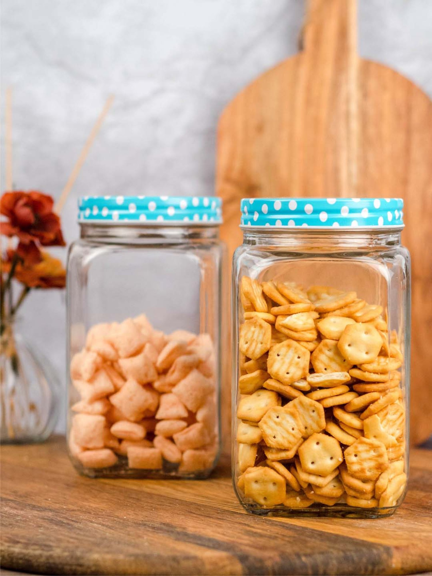 Goodhomes Transparent Glass Storage Jars (1000 ml) - Set of 4