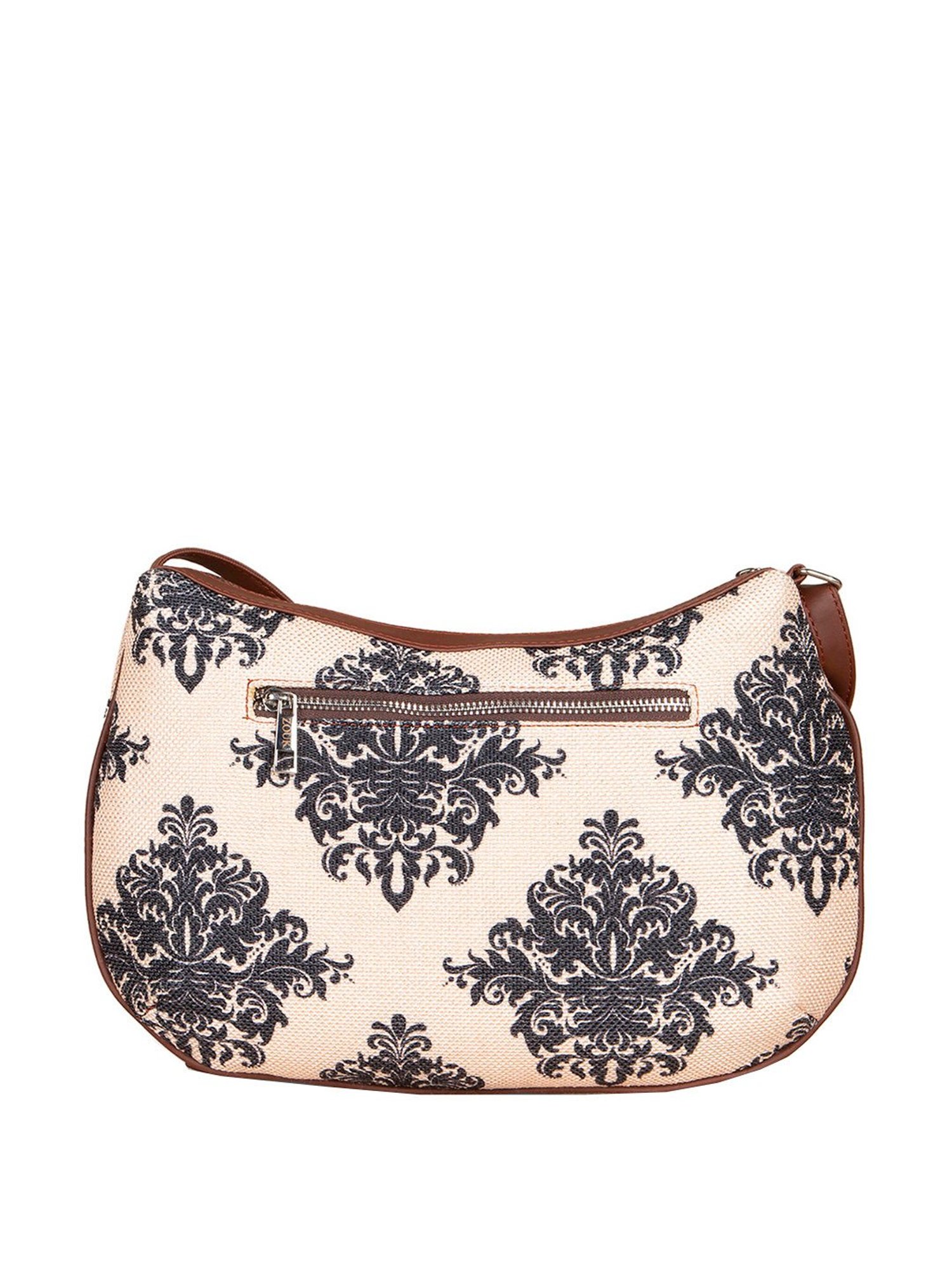 ZOUK Beige Printed Medium Sling Handbag