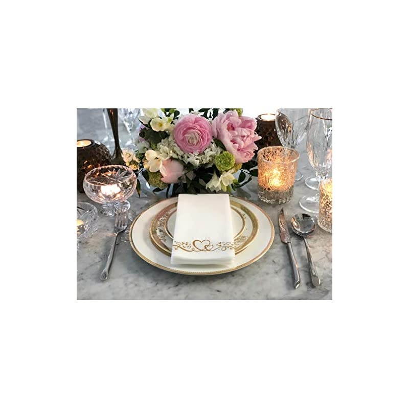 Gold Elegant Sturdy Guest Napkin Holder | Disposable Paper Hand Towel Storage Tray Caddy | Premium Quality | Bathroom Kitchen Dining Table Wedding Party Hotel Office decor | Indoor Outdoor