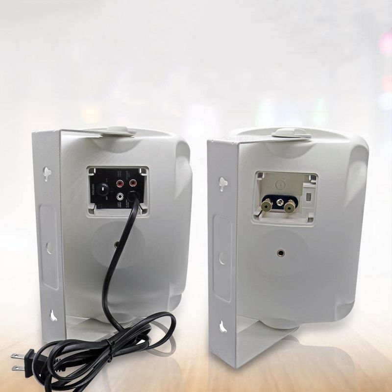 Pyle PDWR64BTW 6.5 Inch 800 Watt Waterproof Stereo Speaker System for Indoor or Outdoor Theater Bluetooth Surround Sound System, White (8 Pack)