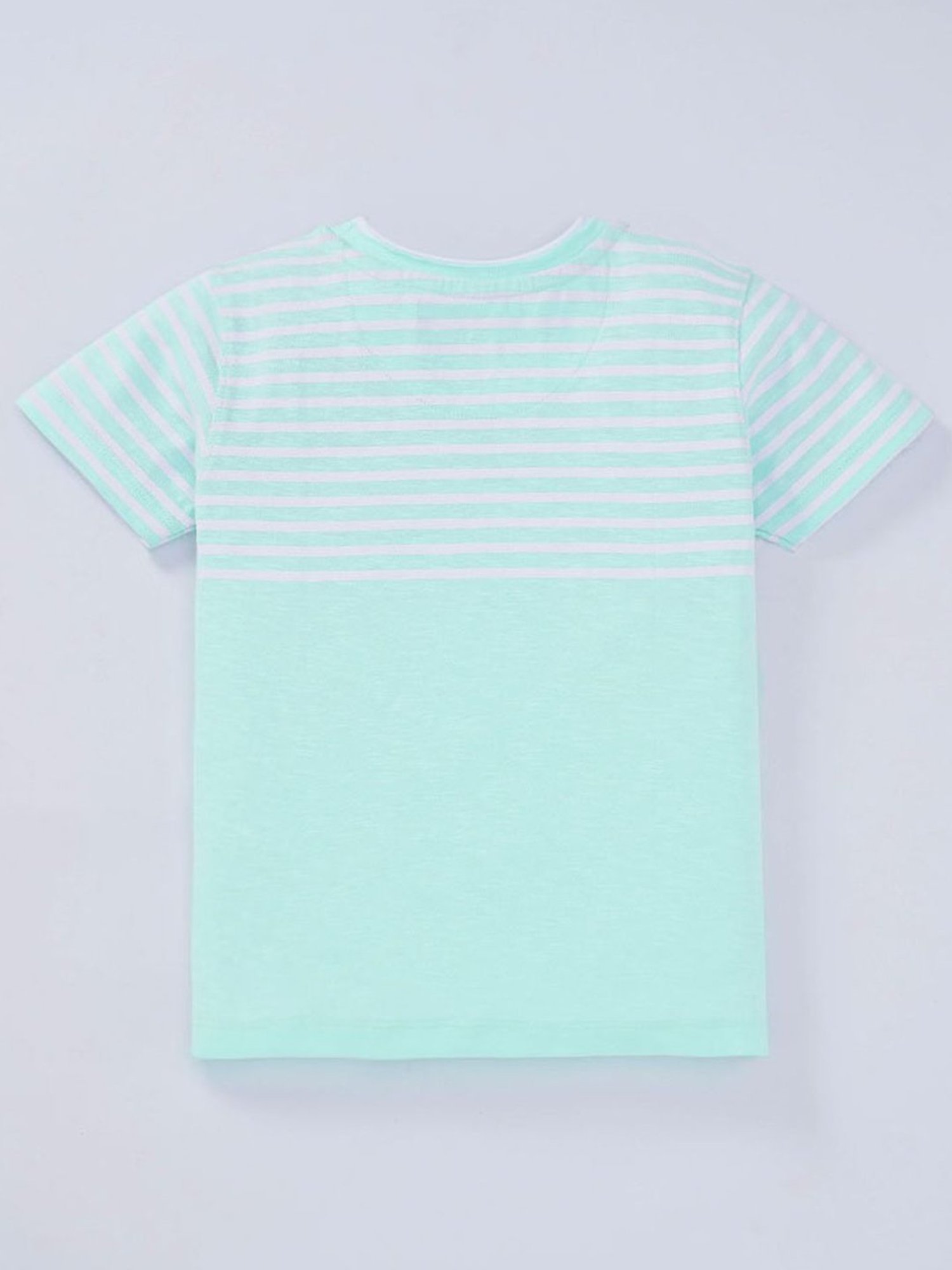 Ed-a-Mamma Kids Blue Cotton Striped T-Shirt