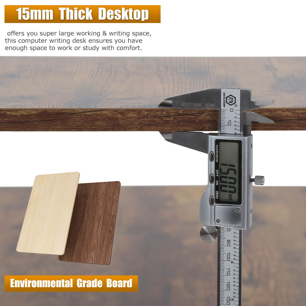 Computer Desk with Bookshelf Office Desk Gaming Desk Extra Large 47.2&rdquo;W x 23.6 Writing Student Girl Kids Study Desk Simple Modern Ergonomic Table Workstation,Vintage