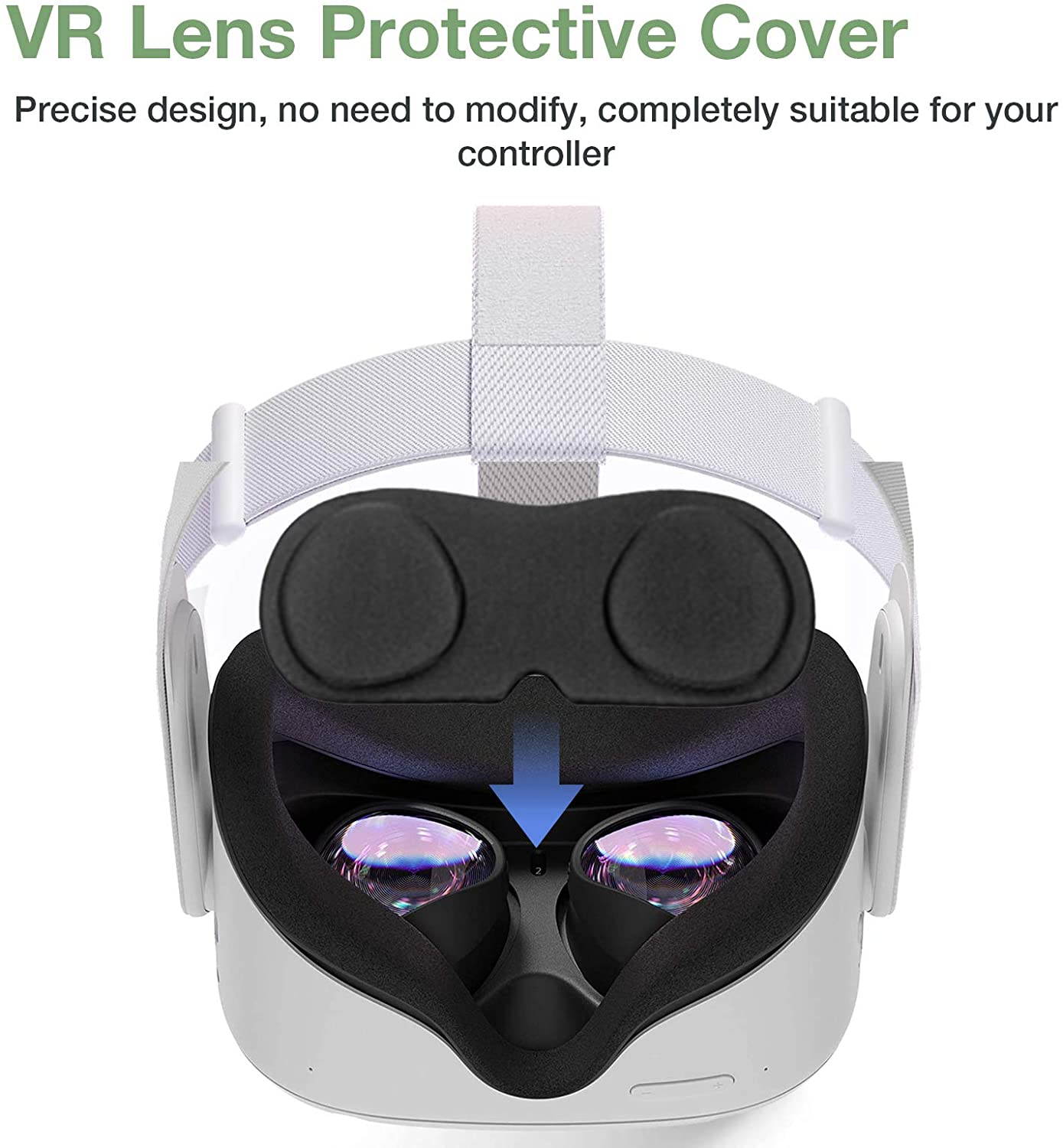 Cover Set for Oculus Quest 2, Touch Controller Grip Cover,Quest Lens Cover, Lens Protect Cover for Oculus Quest 2, Anti-Throw Sweatproof Handle Protective Sleeve