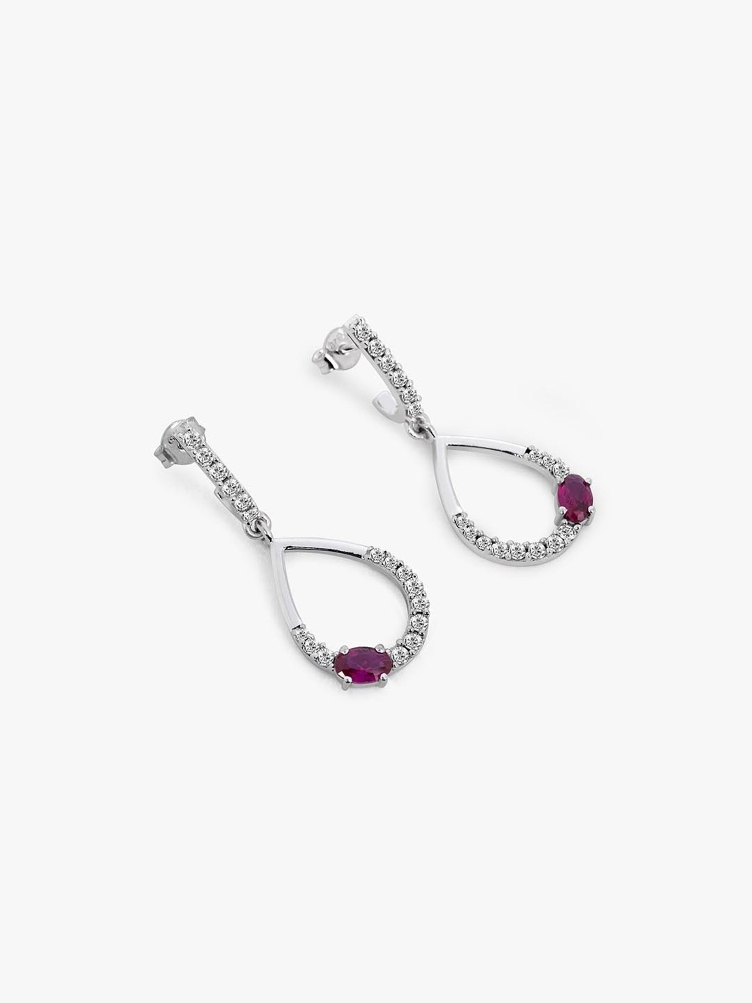 March by FableStreet Silver Statement Drop Earrings for Women