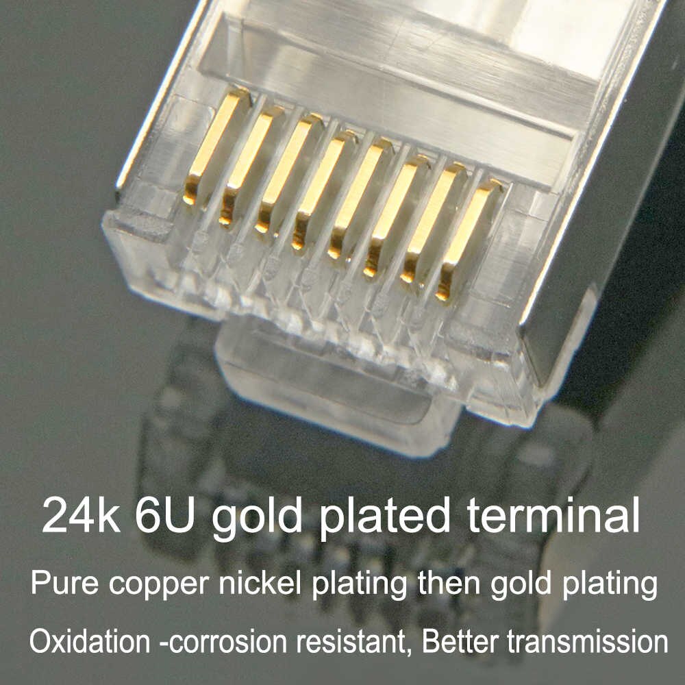 AASHZY RJ45 Shielded RJ45 1.2MM Pass Through Network Cable Connector End CAT6 /6a