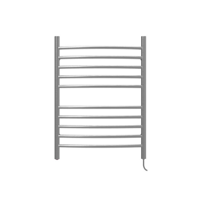 Amba Radiant Plug In Curved 10 Bar Electric Bathroom Home Towel Warmer, Brushed