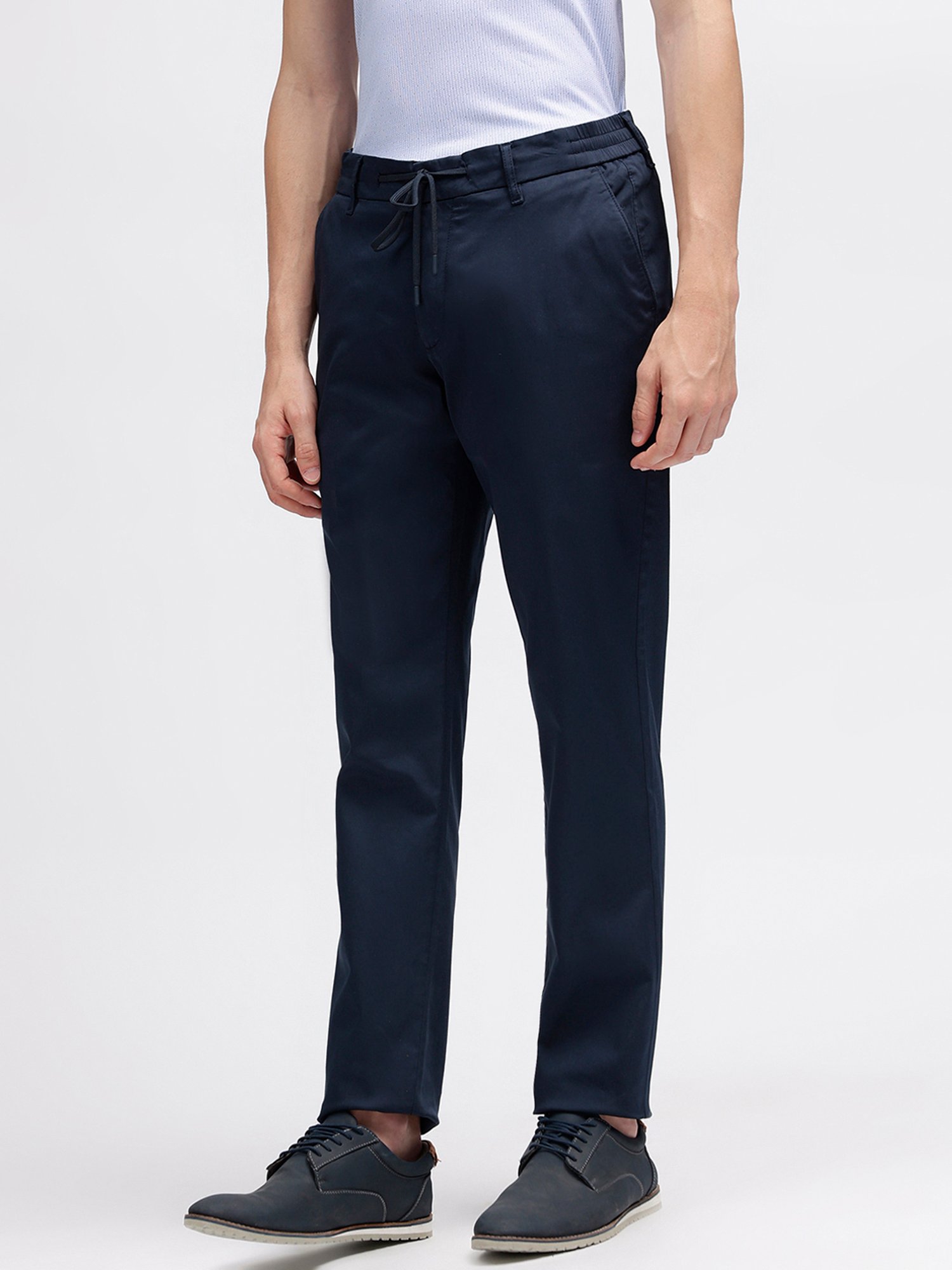 Bruun & Stengade Blue Regular Fit Drawstring Trousers
