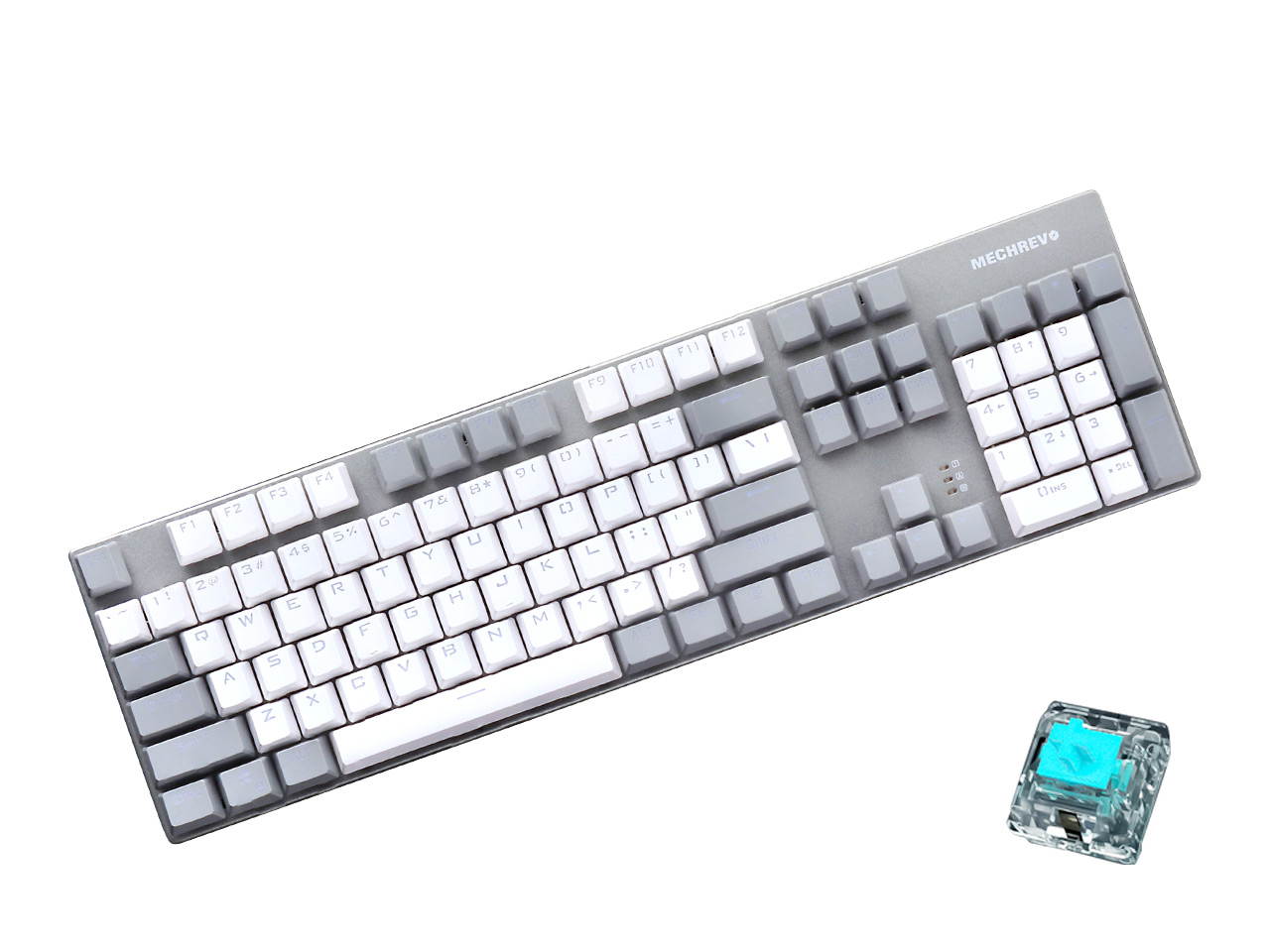 MAIBENBEN MECHREVO S1 Mechanical Gaming Keyboard 104 Keys Blue/Red/Black Switch Metal Panel Colorful Backlights Wired USB For PC Desktop Computer Laptop Notebook White/Grey Keycaps