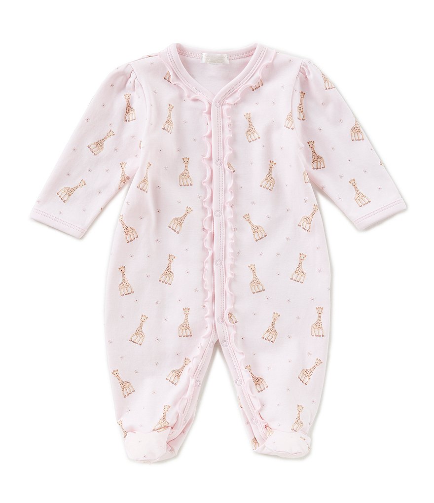 Kissy Kissy Baby Girls Preemie-9 Months Sophie La Girafe-Printed Footed Coverall