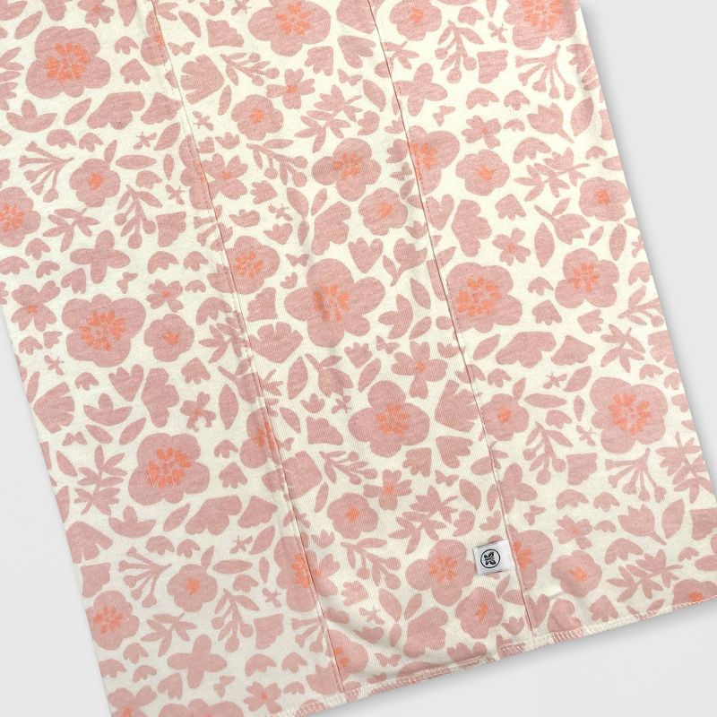 Honest Baby Girls' 4pk Organic Cotton Papercut Floral Multilayer Woven Burp Cloth Set - Pink