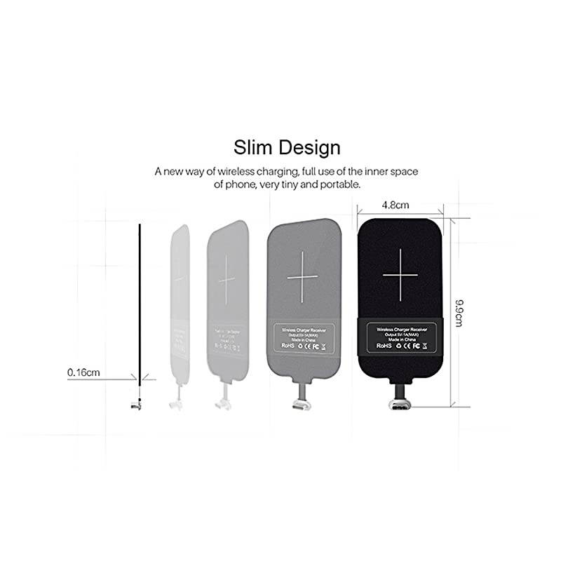 Short Version Type C Wireless Charging Receiver  Magic Tag USB C Qi Wireless Charger Receiver Chip for Google Pixe23aNexus 6P and Other USBC Phones