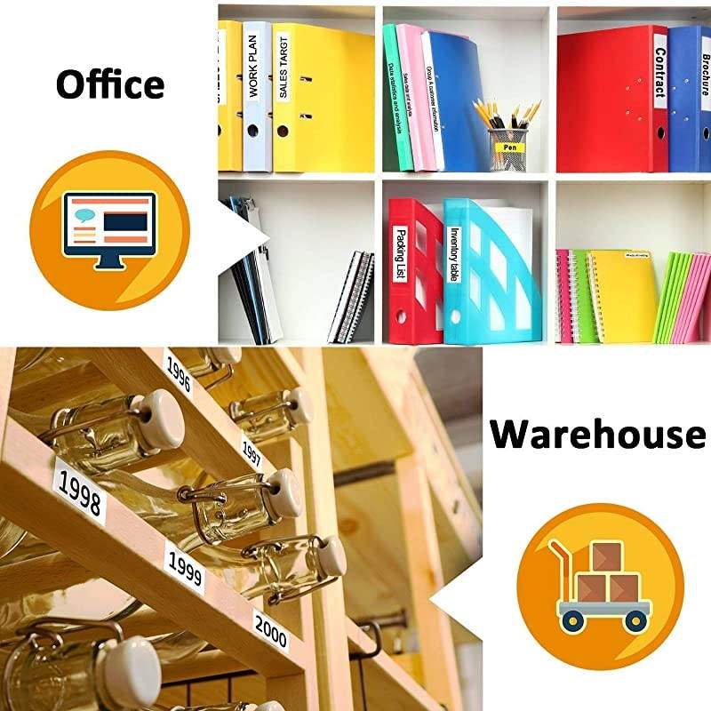 6Pack Compatible Dymo D1 Label Tape 45013 S0720530 Black on White 12 Inch x 23 Feet for DYMO LabelManager 160 280 210D 360D 420P Wireless PnP 220P 260P 450D 500TS 450DUO Label Maker