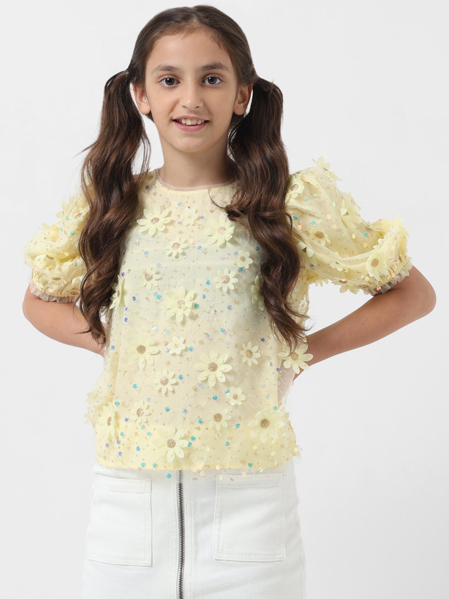 Tiny Girl Kids Pink Solid Top