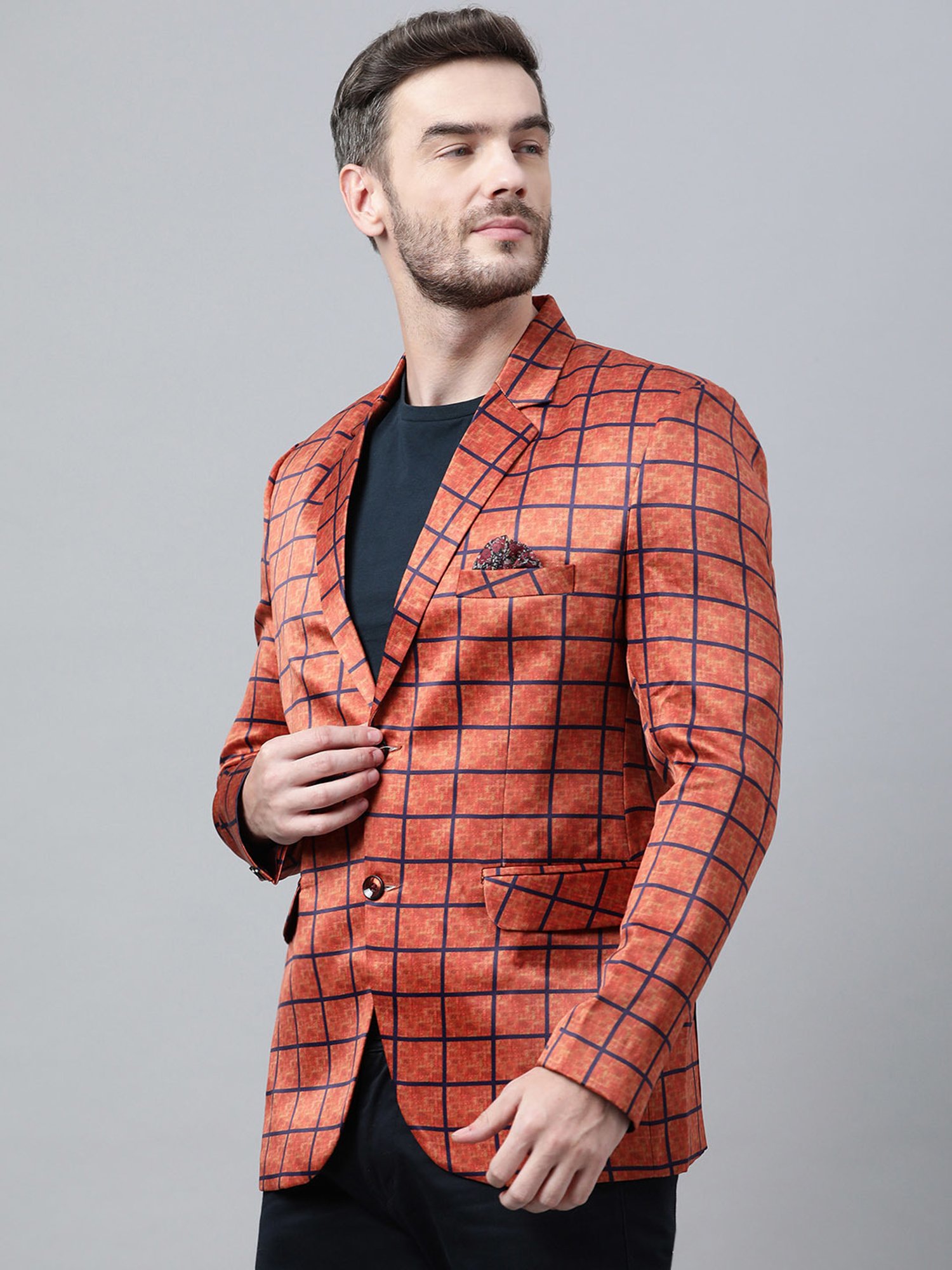 Louis Philippe Light Blue Regular Fit Blazer