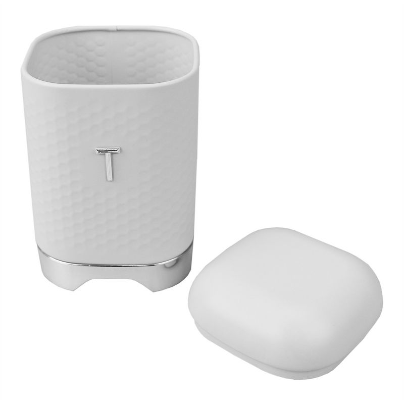 Michael Graves Design Soho Large 7 Cup Capacity Tin Tea Canister, White