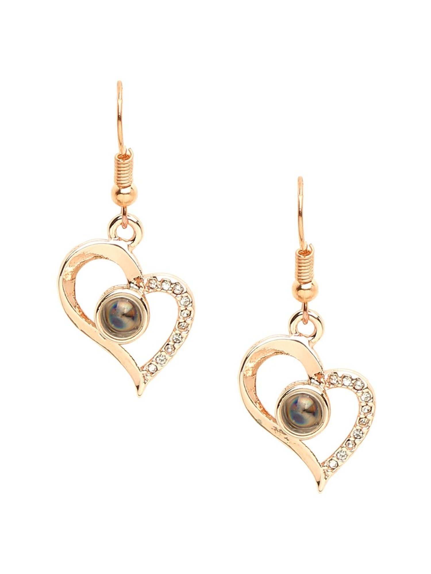 YouBella Contemporary Golden Golden Drop Earrings for Women