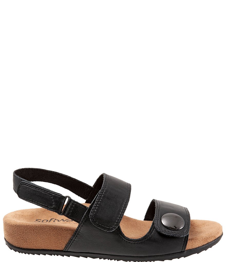 Softwalk Beatrice Adjustable Leather Wedge Sandals