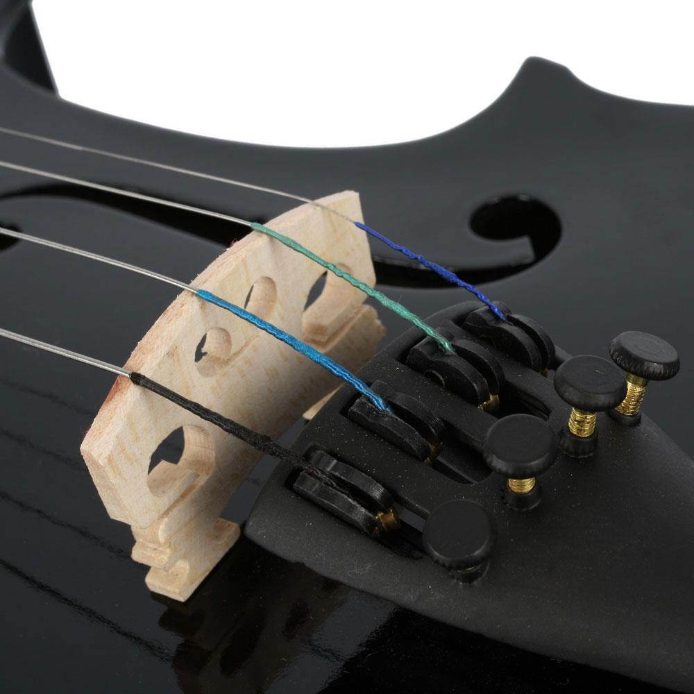 New 1/2 Size Black Acoustic Violin with Case Bow Rosin