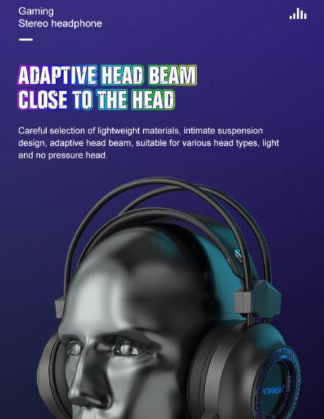 Wired Gaming Headset 7.1 Surround Sound Stereo Earphones USB Microphone Breathing RGB Light G93 For PC Gamer Headphones