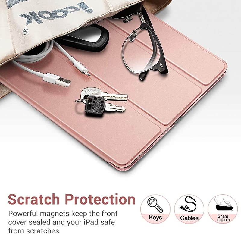 Slim Case for iPad 8th Gen 20207th Gen 2019 Auto SleepWake Cover Flexible Back with ViewingTyping Stand Rebound Series Rose Gold