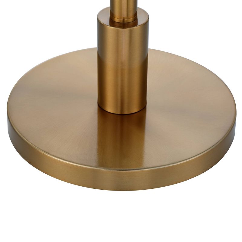 Possini Euro Cecil Warm Brass and Opal Glass Torchiere Floor Lamp