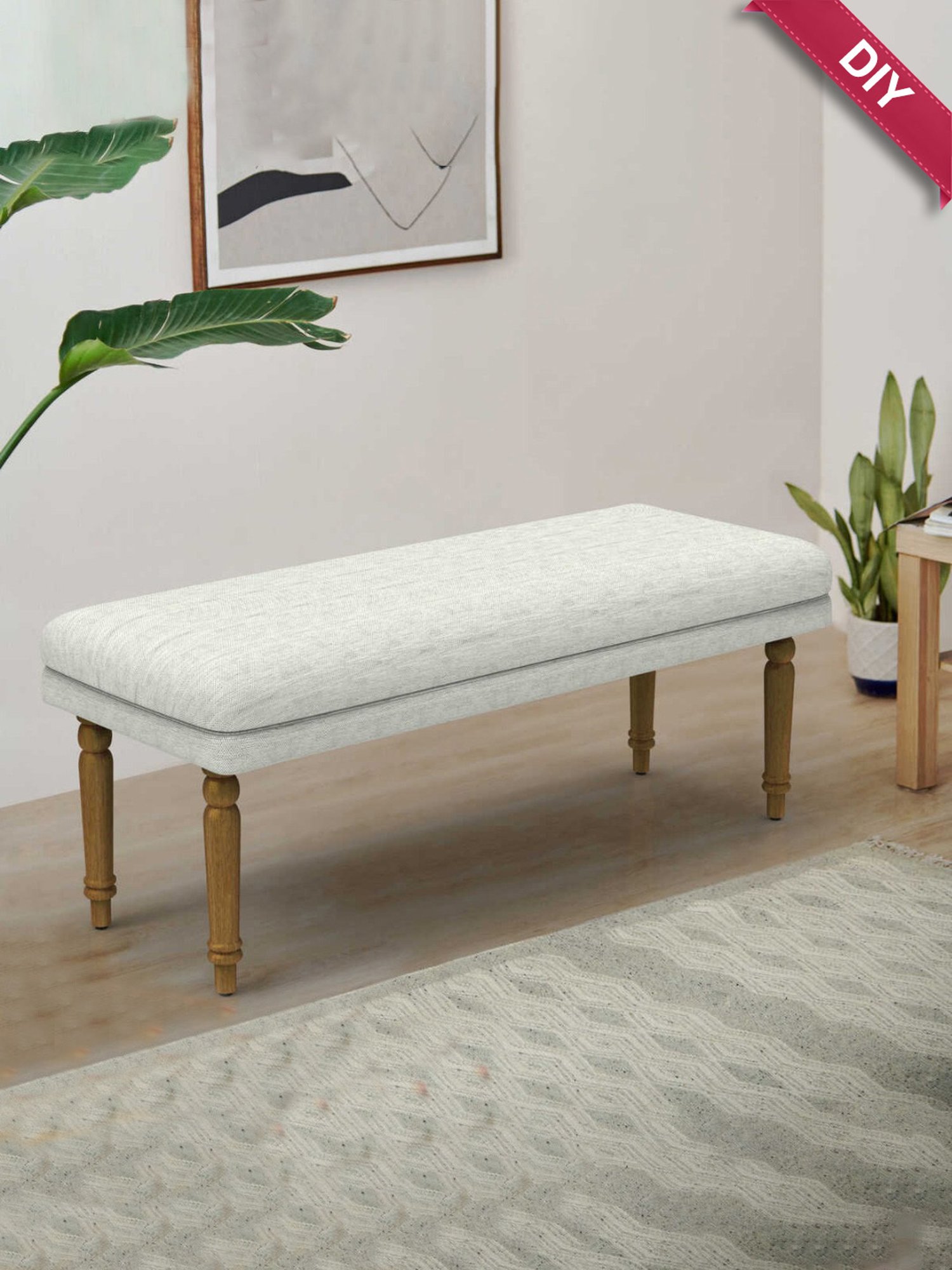 Picardy Vanity Stool Fabric/Antique Pearl - Acme Furniture