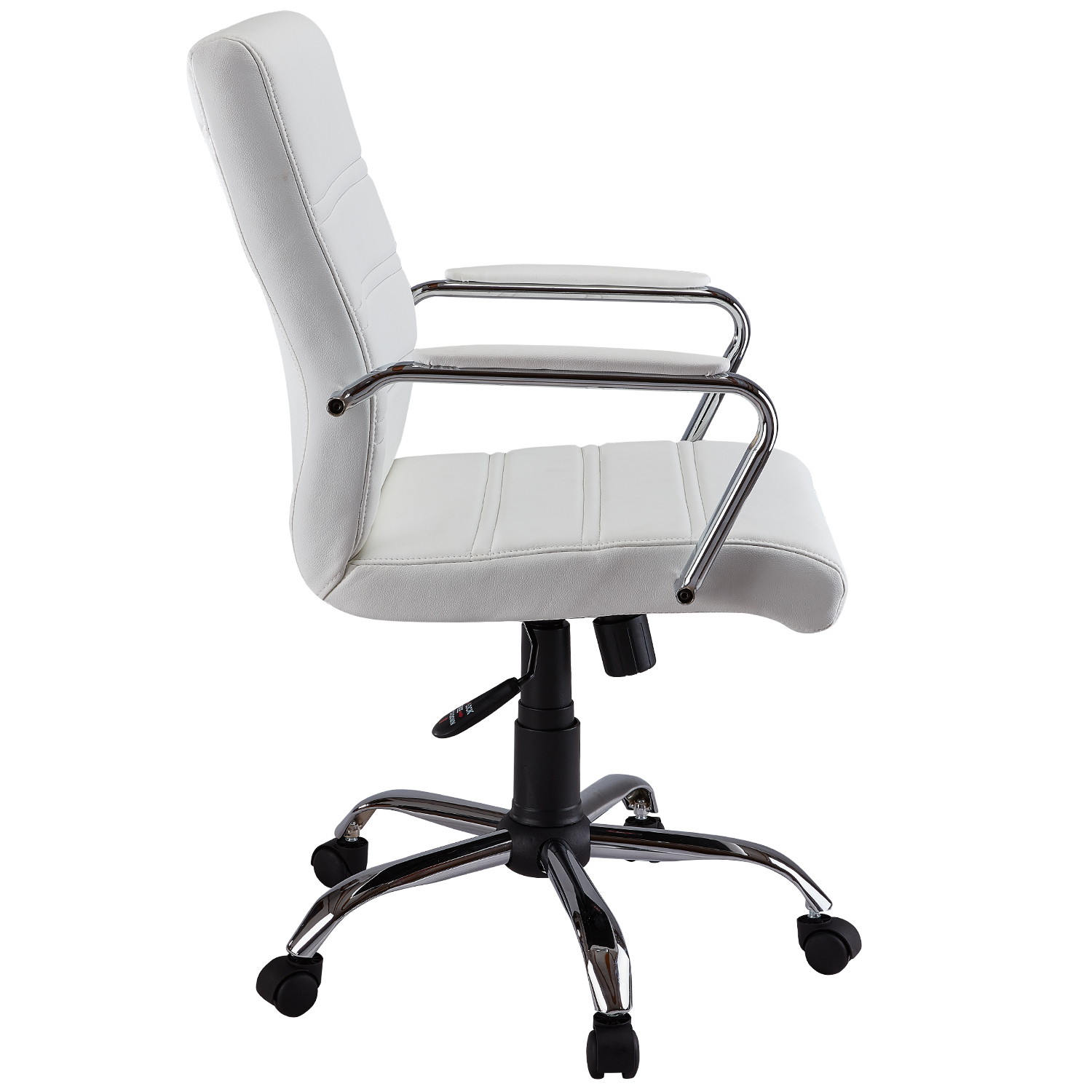 PU Leather Executive Conference Desk Chair High Back Office Chair Adjustable Swivel Chair With Arms White