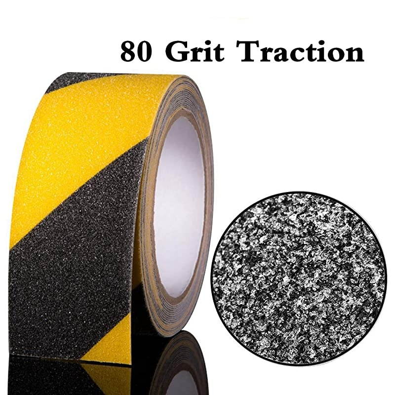 Slip Safety Grip Tape for Stairs 2 Inch X 60 Foot Non Slip Tape Outdoor Waterproof High Traction slip Tape for Steps YellowBlack
