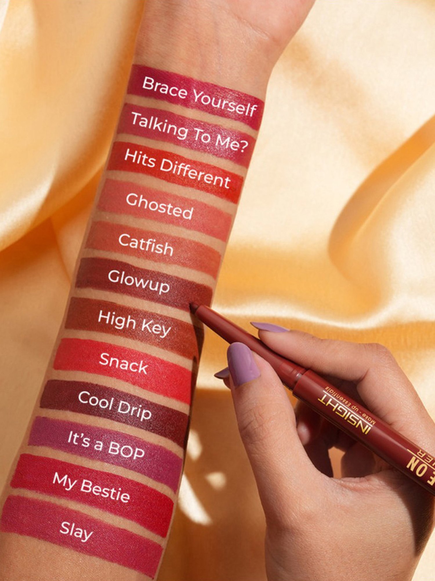 Insight Cosmetics Glide On Lip Liner, Set of 12