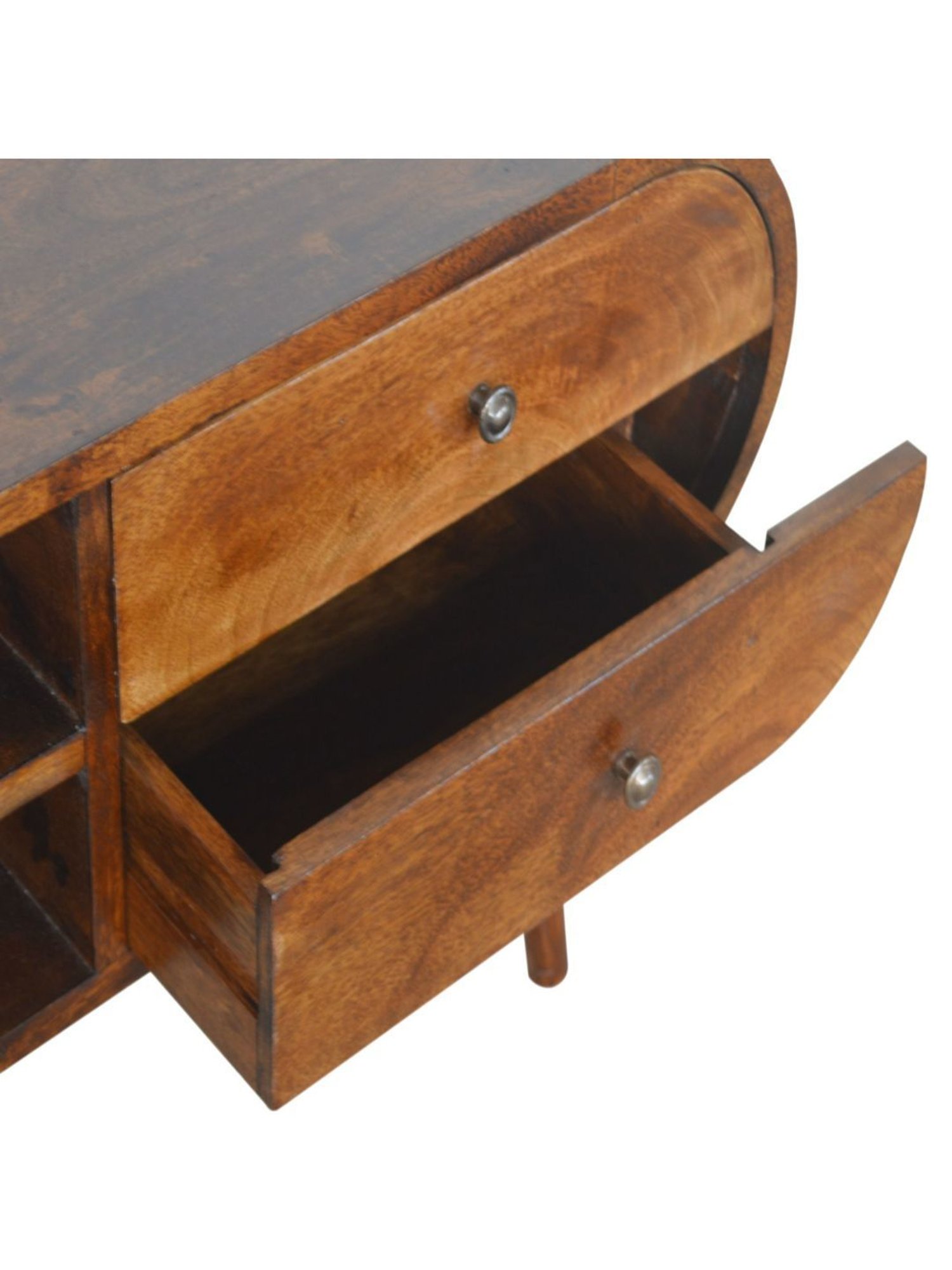 Fabindia Brown Sheesham Wood Textured Cabinet