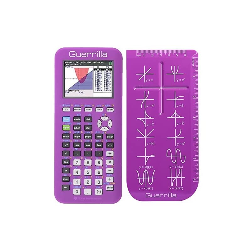 Silicone Case for Texas Instruments TI84 Plus CE Color Edition Graphing Calculator With Screen protector and Graphing Ruler Purple
