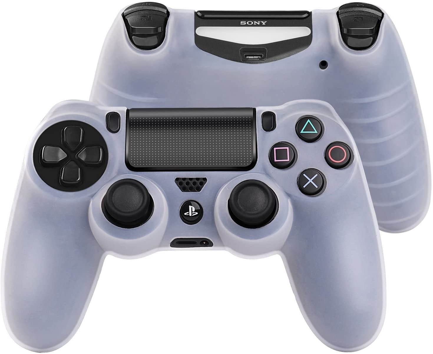 TNP PS4 Controller Case (White) - Soft Anti-Slip Silicone Grip Case Protective Shell Cover Skin for Sony Playstation 4 PS4 Wireless Game Gaming Controller [Playstation 4]