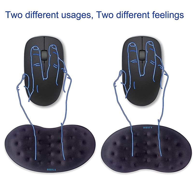 Upgraded Ergonomic Memory Foam Mouse Wrist Rest Support Pad Cushion for Computer Laptop Office Work PC Gaming Massage Holes Design Wrist Pain Relief