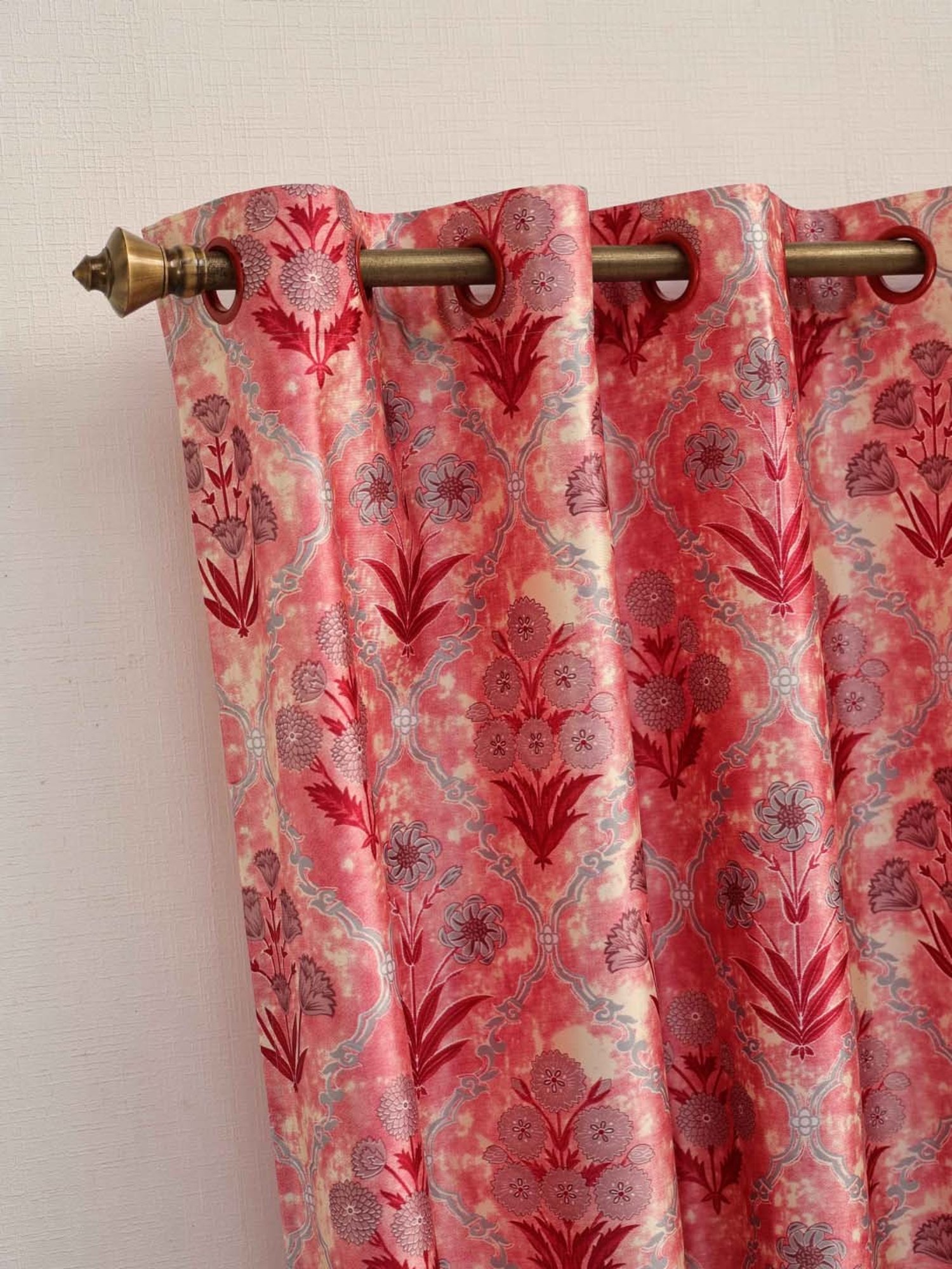 Ariana New Chia Red Polyester 5ft Window Eyelet Curtain