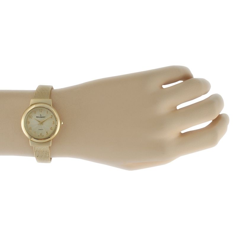 Women's Peugeot Interchangeable Bezel Champagne Dial Watch Set - Gold